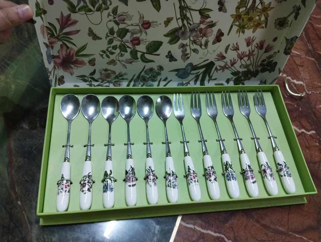 PORTMEIRION Fork and Teaspoon Set, Furniture & Home Living, Kitchenware