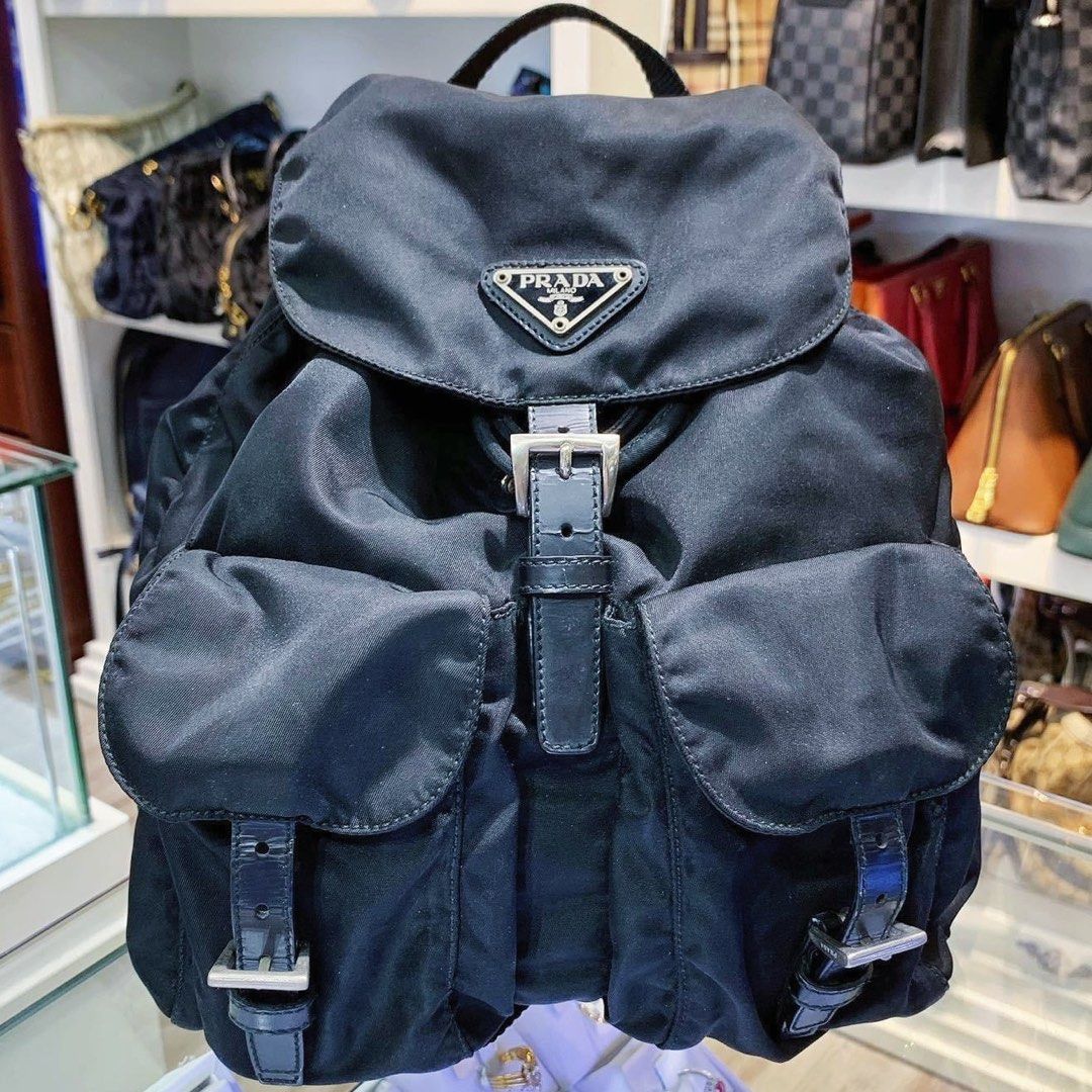 Blue prada backpack best sale