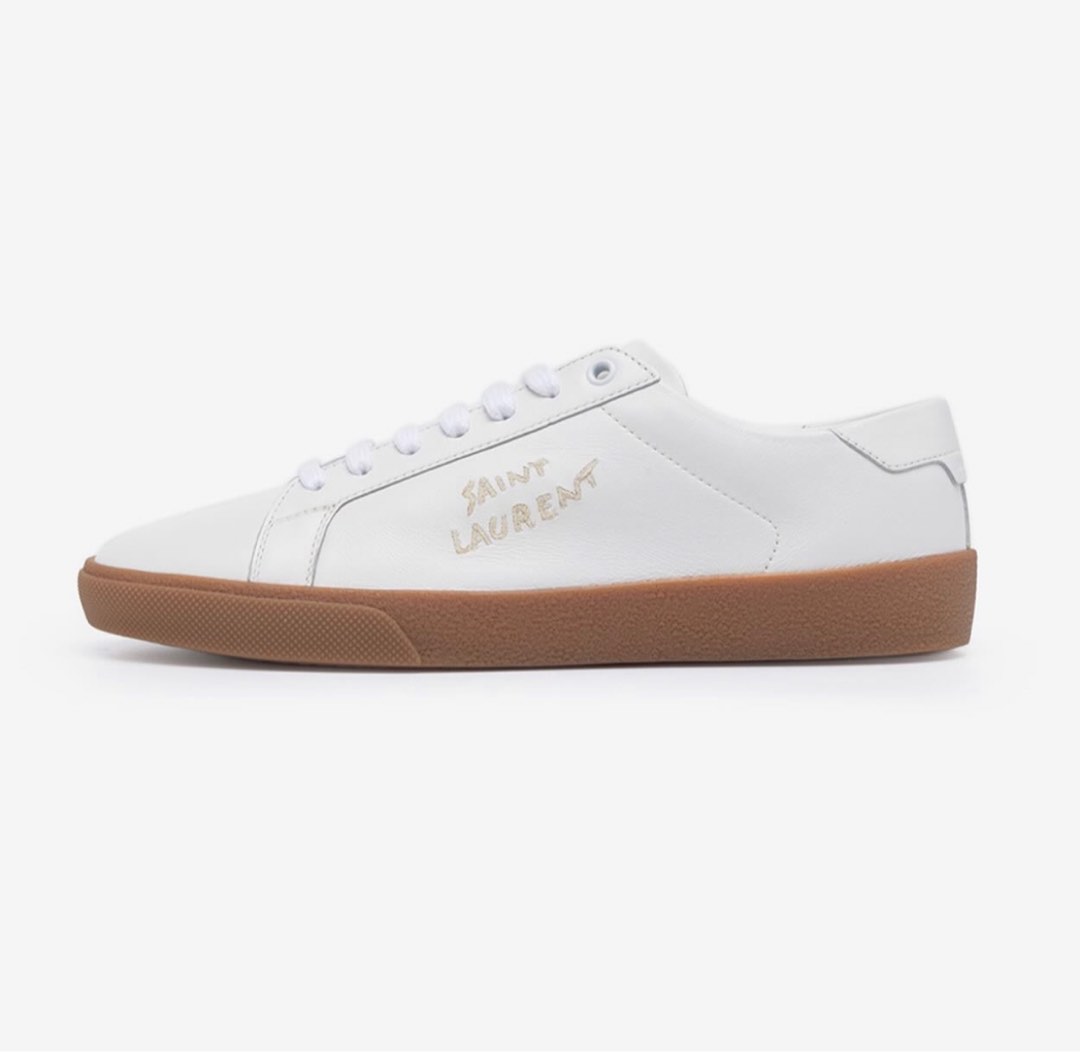 (PRE ORDER) SAINT LAURENT MENS COURT CLASSIC SL06 EMBROIDERED SNEAKERS