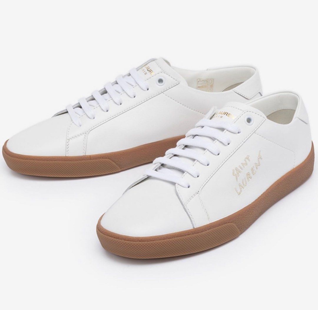 (PRE ORDER) SAINT LAURENT MENS COURT CLASSIC SL06 EMBROIDERED SNEAKERS