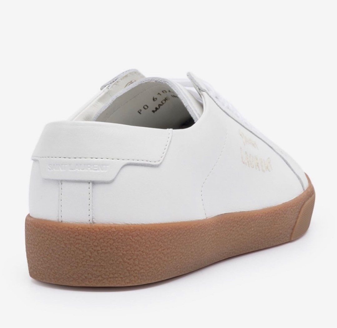 (PRE ORDER) SAINT LAURENT MENS COURT CLASSIC SL06 EMBROIDERED SNEAKERS