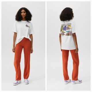 PULL&BEAR KAOS PRINT PUTIH BARU ASLI ORIGINAL