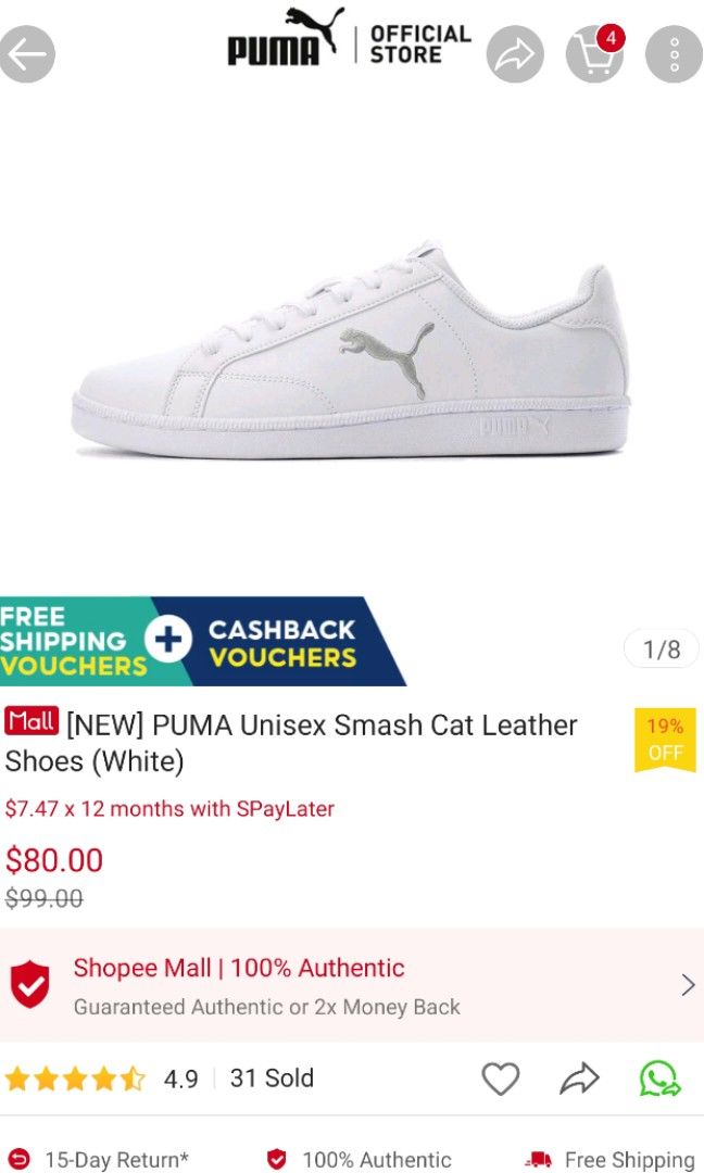White leather pumas men's online