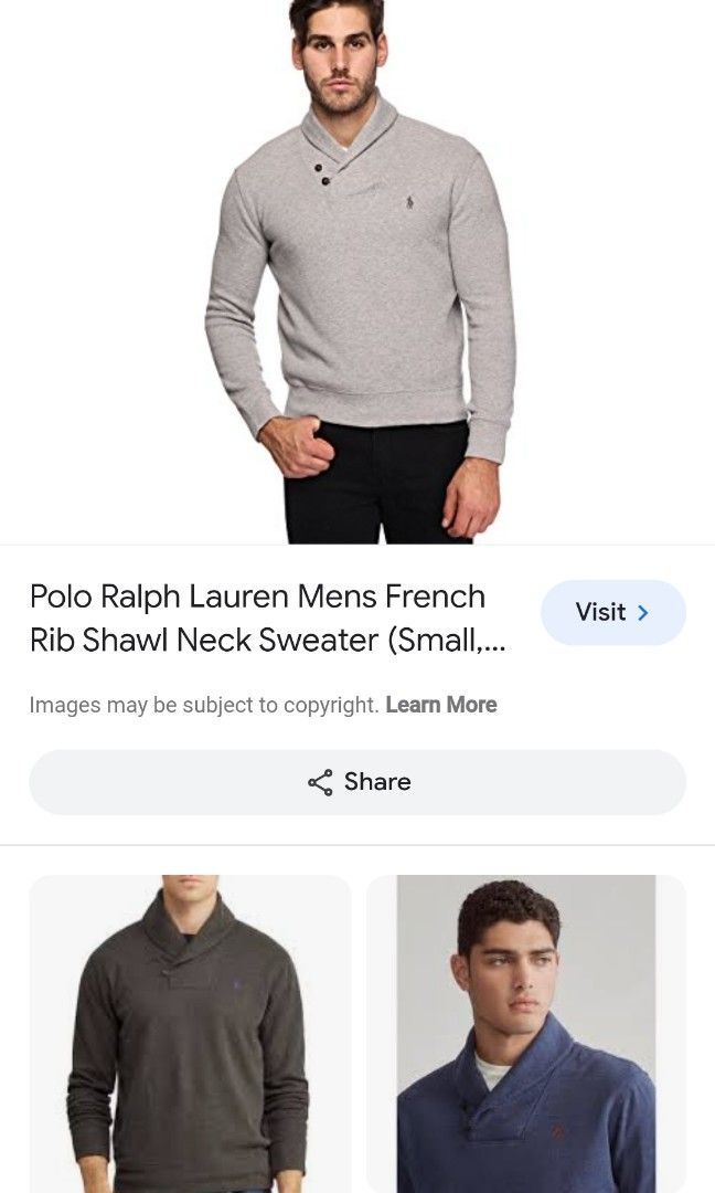 Ralph Lauren rib shawl neck sweater Men s Fashion Tops Sets Hoodies on Carousell
