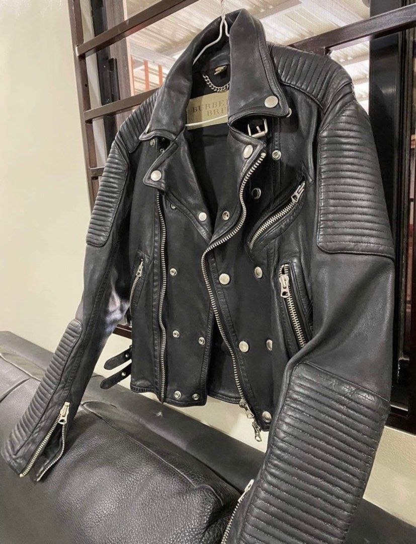 Rare Burberry Brit Leather Jacket Men s Fashion Coats Jackets