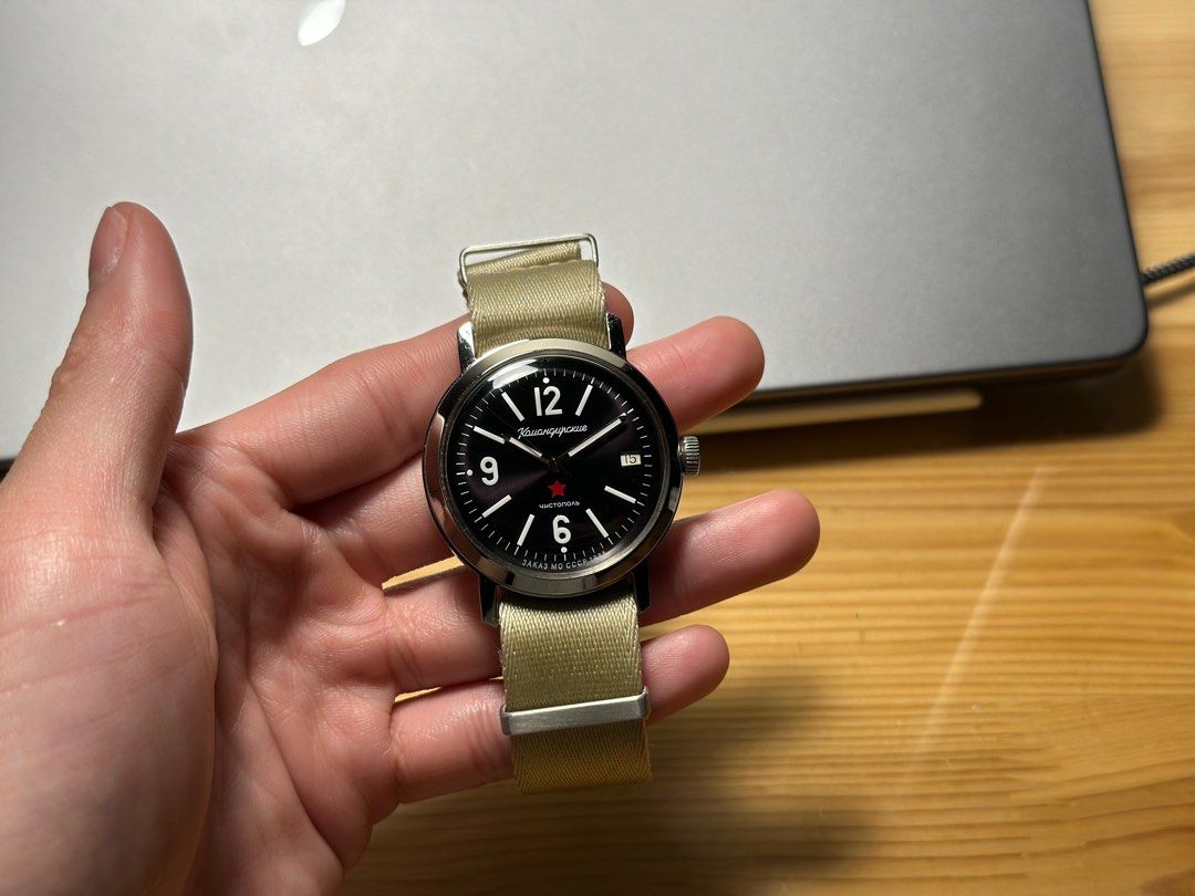 Men's Vintage Soviet Komandirskie Watch. Military mechanical watch 199 –  Clue Authentic Brand