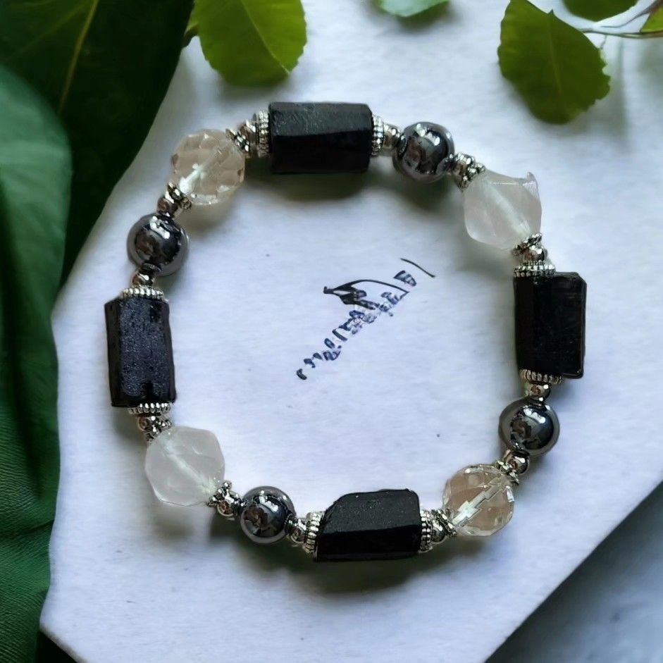 Raw tourmaline bracelet sales