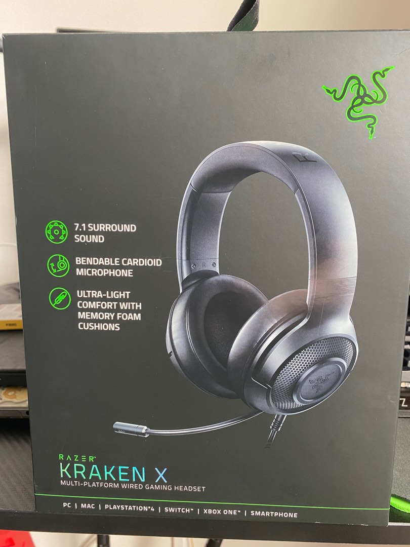 Razer Kraken X USB Black 7.1 Surround Sound Ultralight Comfort Gaming  Headset