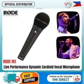 Rode M1 and M1-S Live Performance Dynamic Cardioid Vocal Microphone Handheld High Quality Power Output Neodymium Capsule Mic Internal Pop Filter Wired Microphone for Live Performance Studio Recording Show Speech - VMI Direct