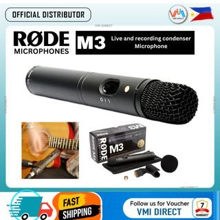 RODE M3 Versatile End-Address Condenser Microphone For Live and recording condenser Microphone Includes Windshield and Mic Clip All metal body VMI Direct