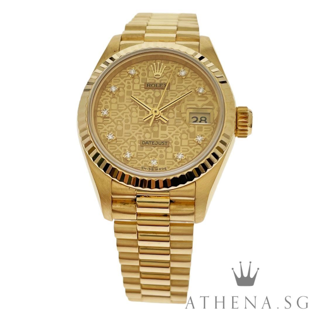 ROLEX 18K YELLOW GOLD ROLEX LADIES DATEJUST X SERIES CHAMPAGNE