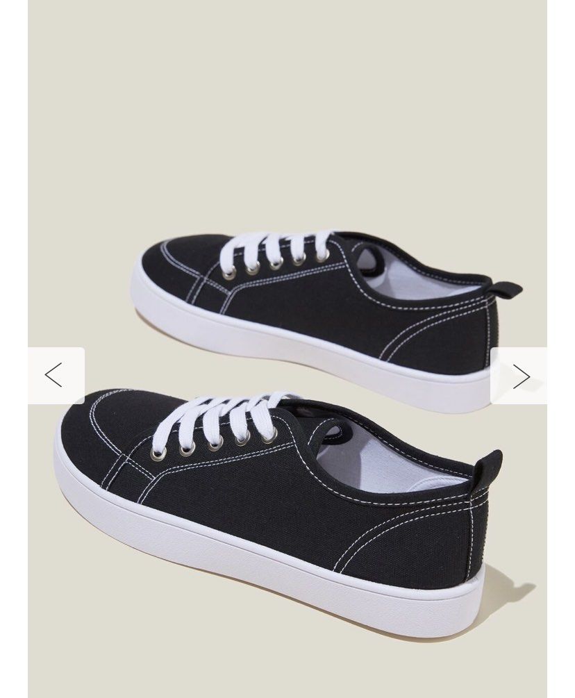 Rubi Cotton On Saylor Lace Up Plimsoll Sneakers Shoe Women s