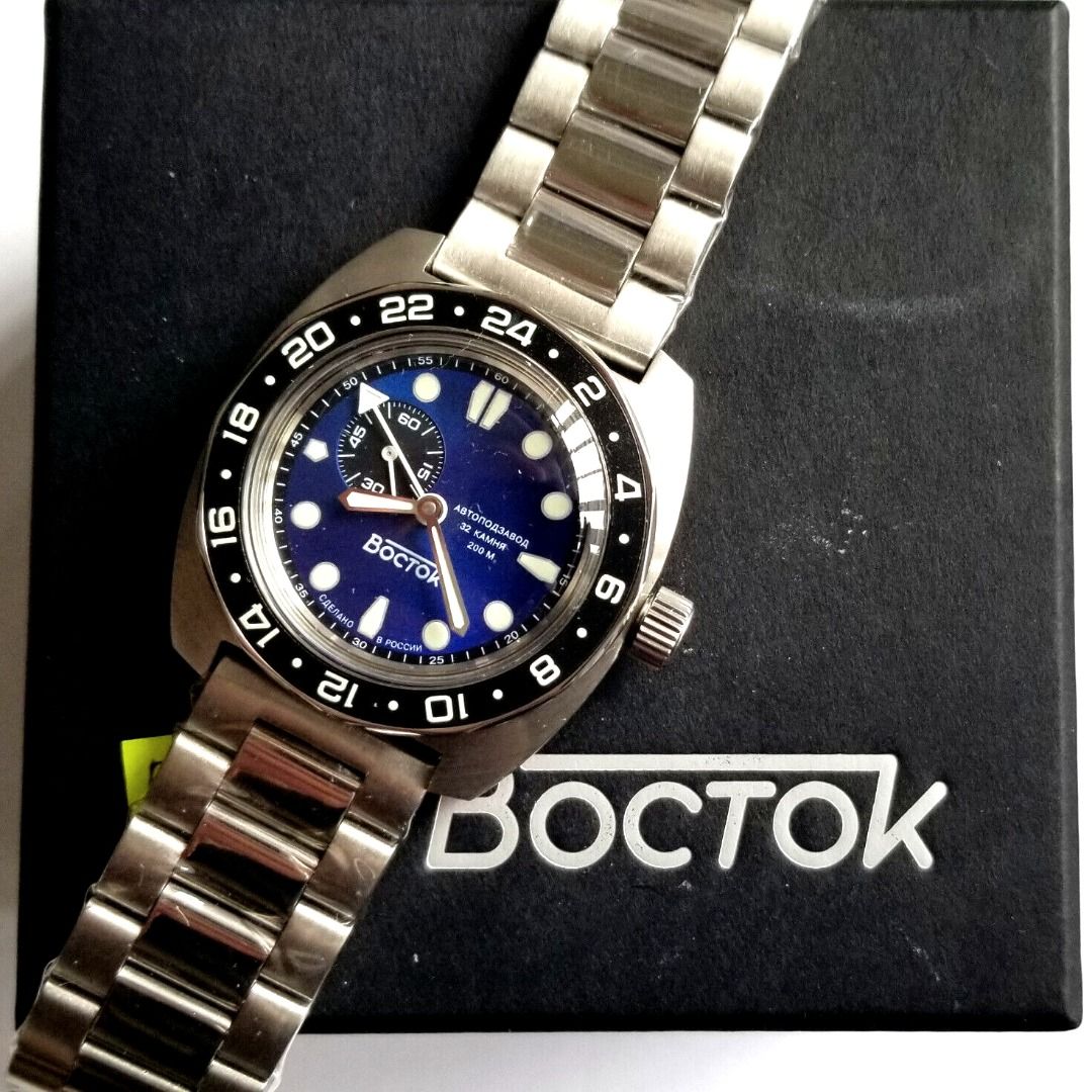 Russian Vostok New Amphibia GMT Batman Automatic Movement Blue