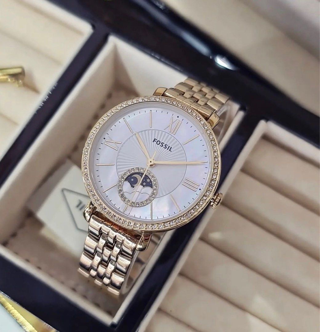 100% Authentic Warranty> Fossil Jacqueline Sun Moon Multifunction