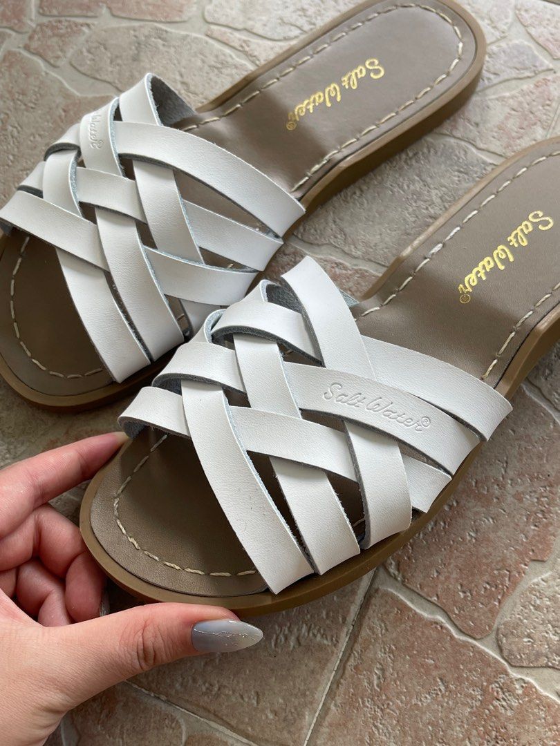 White and tan sandals online