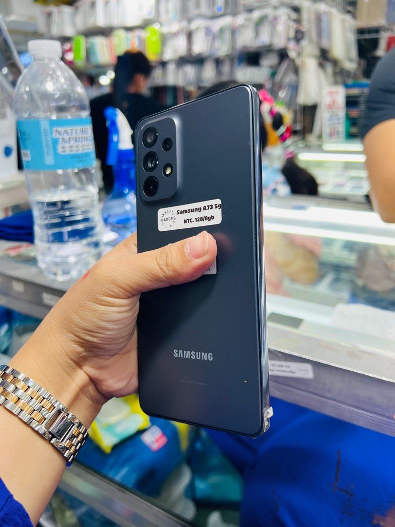 Samsung A73 5g (Category: Samsung) located in San Juan City. Submitted by javedsgadgetshop (Listing ID 1266413842, Image 3). Description: OPEN FOR INSTALLMENT VIA CREDIT CARD/GGIVES & SWAP/TRADE-IN! WE BUY AND SELL ( ANYKINDS OF UNIT BINIBILI PO NAMIN)! PTPA : Padelete po f bawal Read ❗️Onhand ‼️ Samsung A73 5g •128gb •NTC Variant •Good batt health •Factory Unlock •95% Smoothness •No hidden issue | No Repaired •100% Authentic | Not Refurbished •w