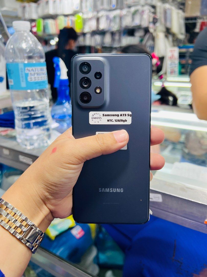 Samsung A73 5g (Category: Samsung) located in San Juan City. Submitted by javedsgadgetshop (Listing ID 1266413842, Image 1). Description: OPEN FOR INSTALLMENT VIA CREDIT CARD/GGIVES & SWAP/TRADE-IN! WE BUY AND SELL ( ANYKINDS OF UNIT BINIBILI PO NAMIN)! PTPA : Padelete po f bawal Read ❗️Onhand ‼️ Samsung A73 5g •128gb •NTC Variant •Good batt health •Factory Unlock •95% Smoothness •No hidden issue | No Repaired •100% Authentic | Not Refurbished •w