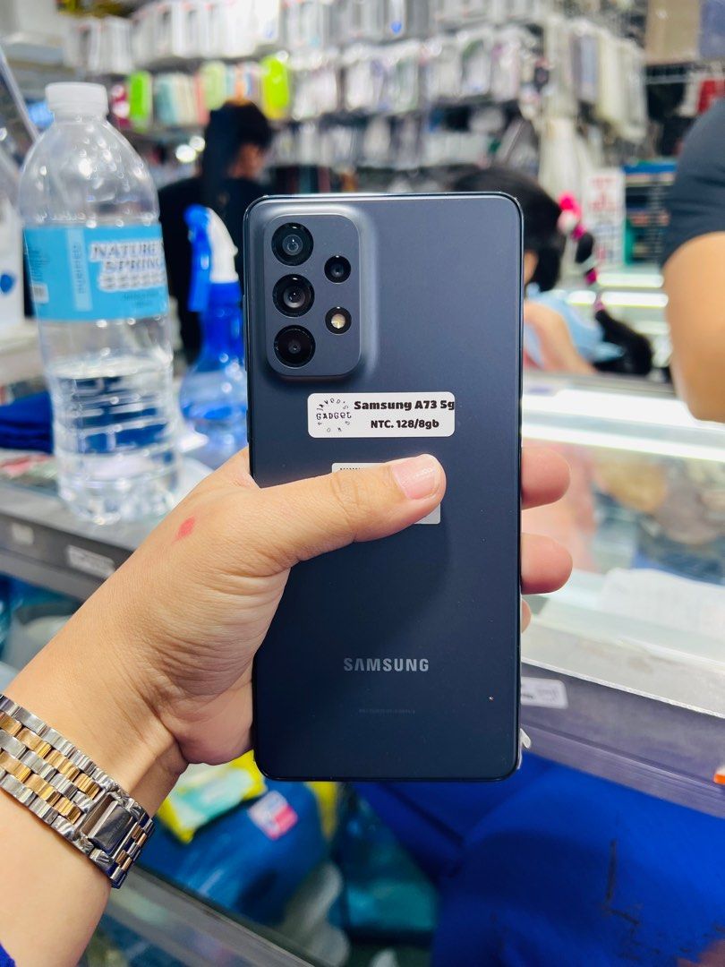 Samsung A73 5g (Category: Samsung) located in San Juan City. Submitted by javedsgadgetshop (Listing ID 1266413842, Image 2). Description: OPEN FOR INSTALLMENT VIA CREDIT CARD/GGIVES & SWAP/TRADE-IN! WE BUY AND SELL ( ANYKINDS OF UNIT BINIBILI PO NAMIN)! PTPA : Padelete po f bawal Read ❗️Onhand ‼️ Samsung A73 5g •128gb •NTC Variant •Good batt health •Factory Unlock •95% Smoothness •No hidden issue | No Repaired •100% Authentic | Not Refurbished •w