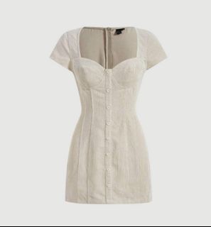 Shein Corduroy Sweetheart Neckline Dress