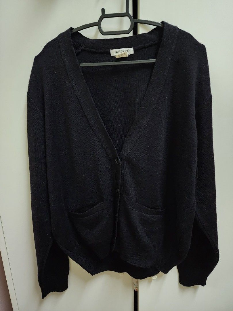 Simple black discount cardigan