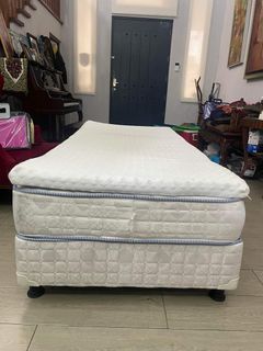 Single Spring Type Bed (includes mattress, mattress topper, and frame)