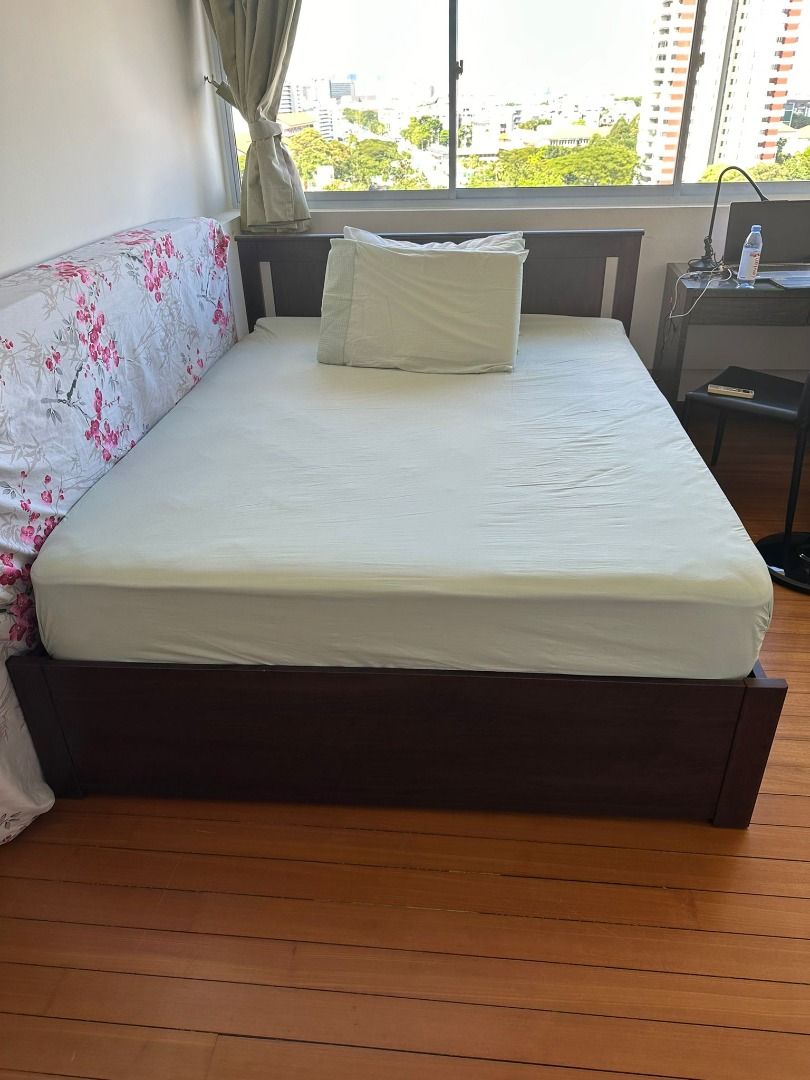 Songesand bed frame with store 4 storage boxes