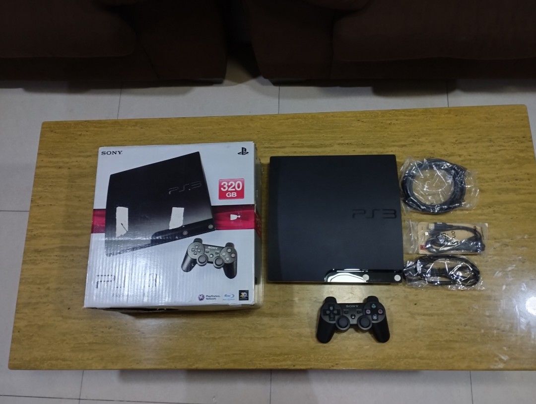 Sony PS3 Slim Charcoal Black CECH-2000A 320GB, Video Game, Konsol