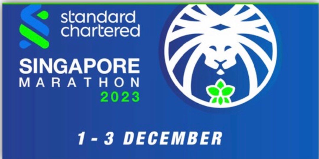 Standard Chartered half marathon (21 kms) bib + running bag deposit