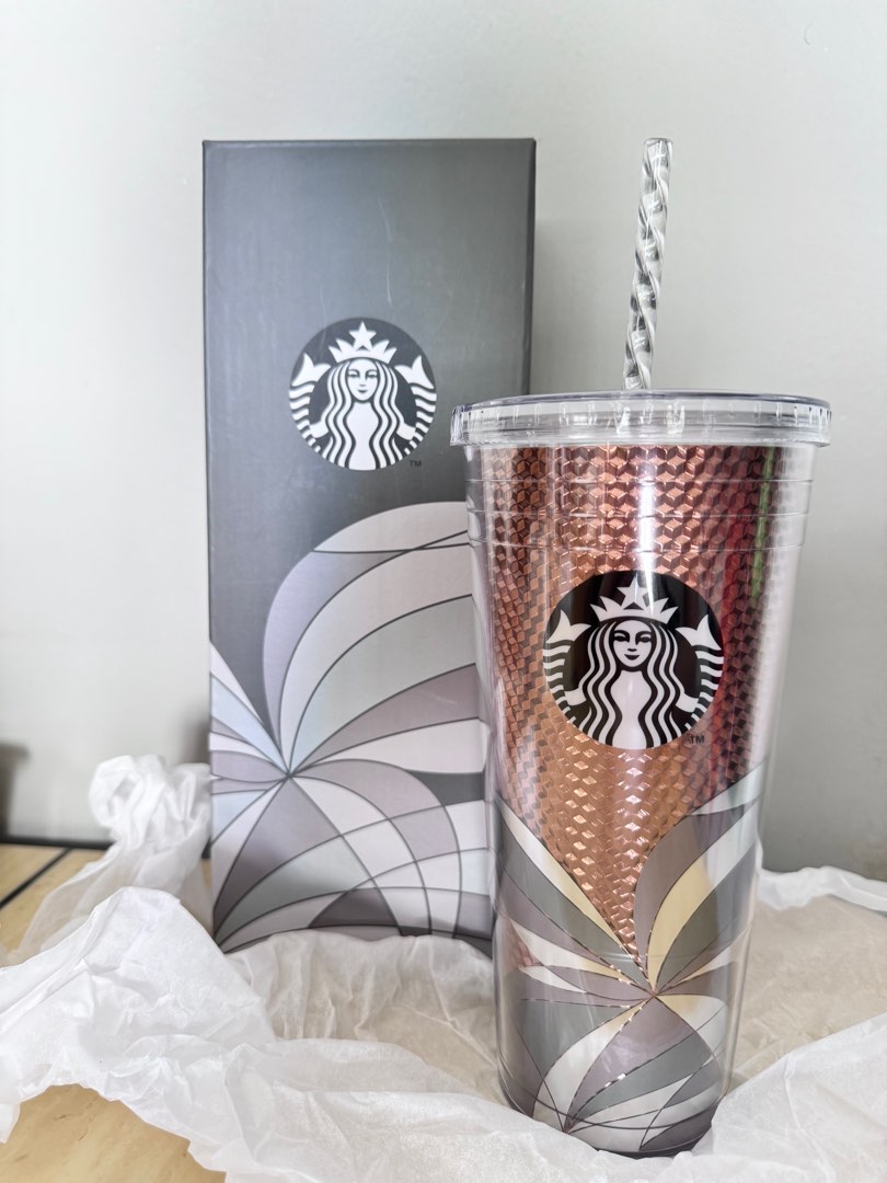 Starbucks Rose Gold Geometric Tumbler 2017