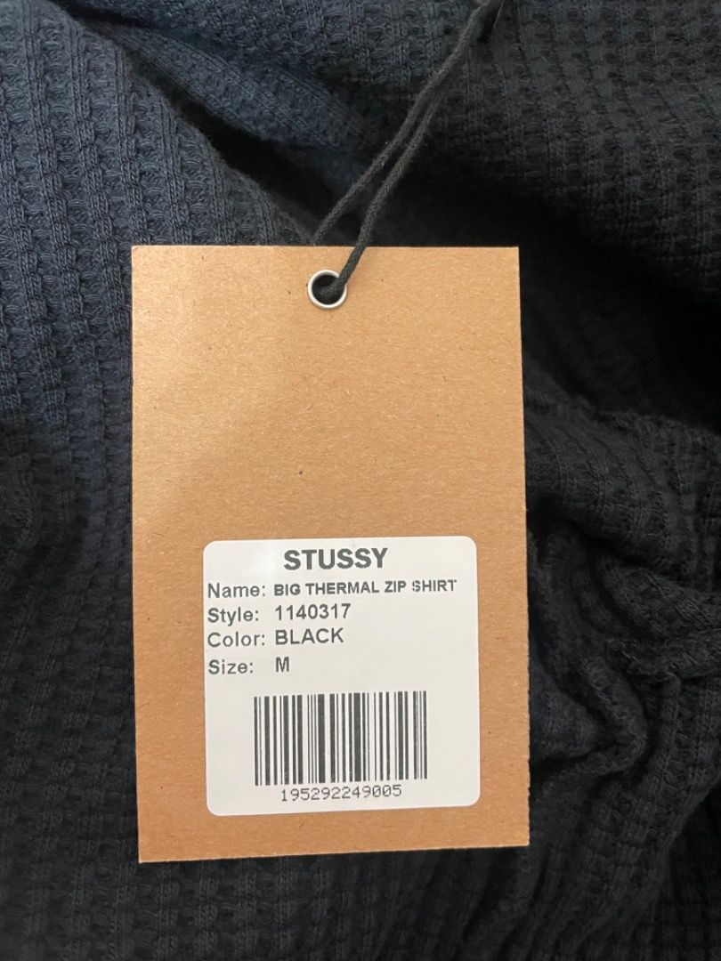 Stussy big thermal zip shirt 拉鍊外套, 他的時尚, 上身及套裝, T恤和