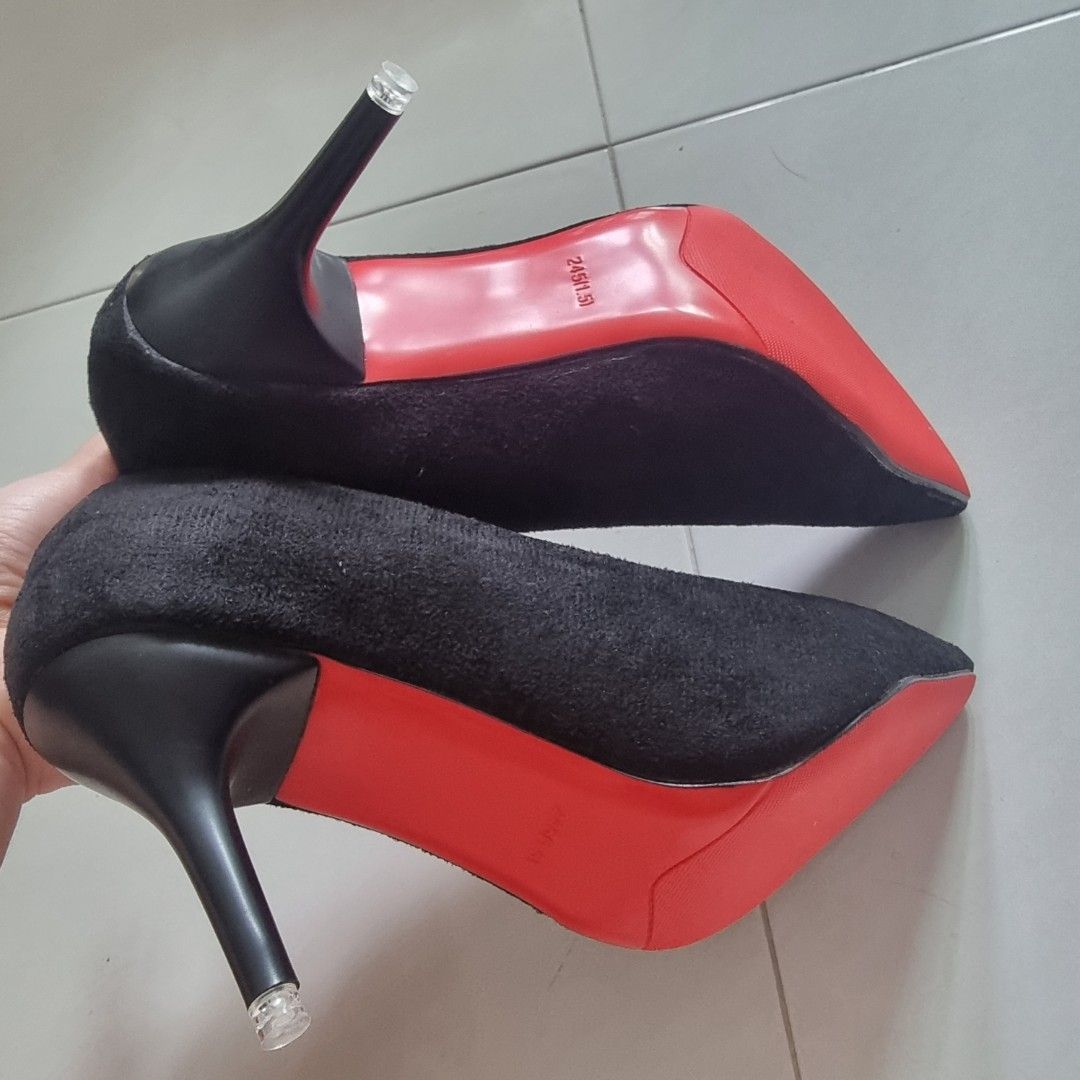 Red bottom black best sale heels