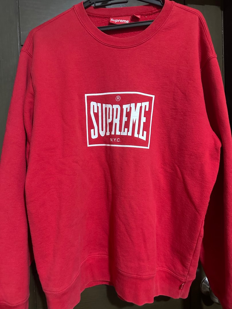 Supreme warm up crewneck 2025 red