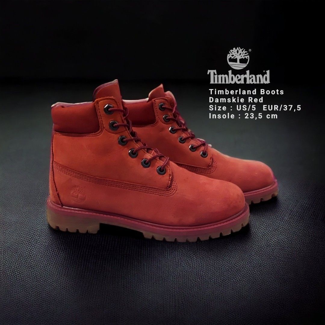Timberland Boots 6 Inc Classic Damskie A1VCK Red Nubuck Size 37 5