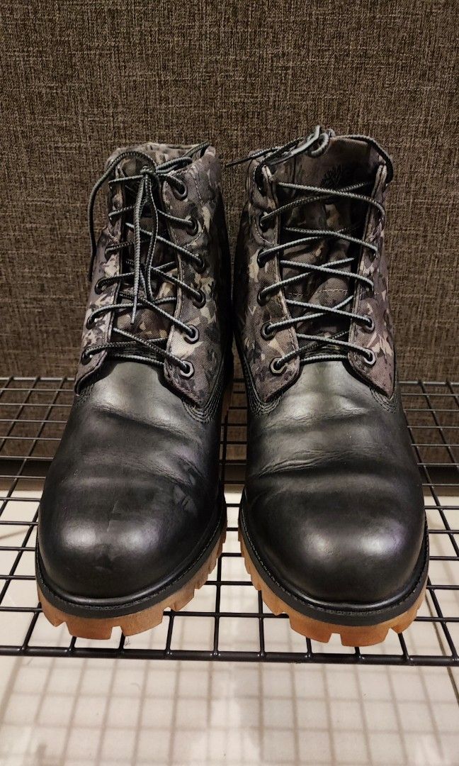 Timberland Roll Top Black Leather Lace Up Mens Boot UK9 US9.5 EU43
