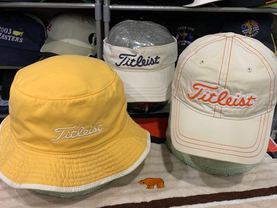 Yellow titleist 2025 bucket hat