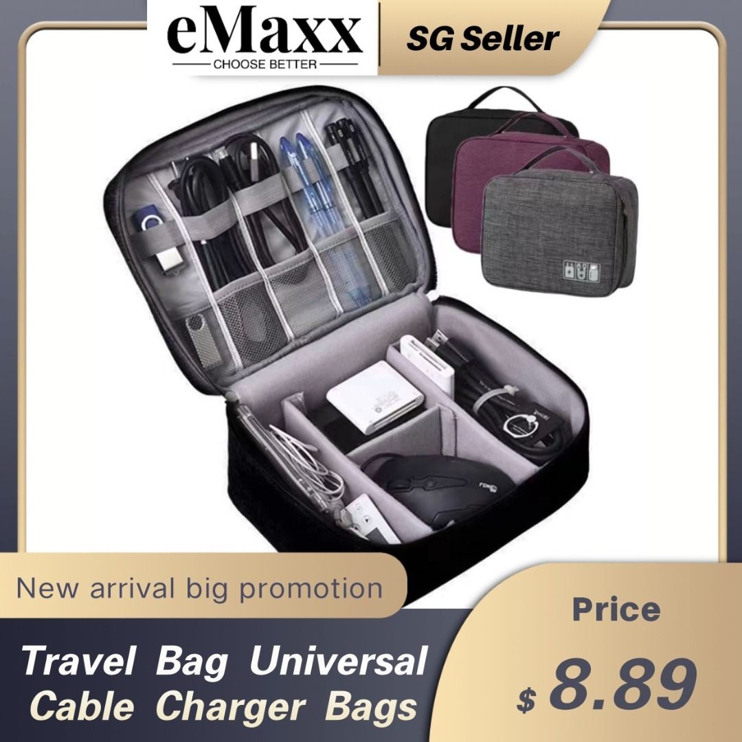 Travel Cable Bag Portable Universal Digital USB Cable Charger SD Cards Packing Organizer Cord Charger Wires Battery Cosmetic Zipper Storage Bags