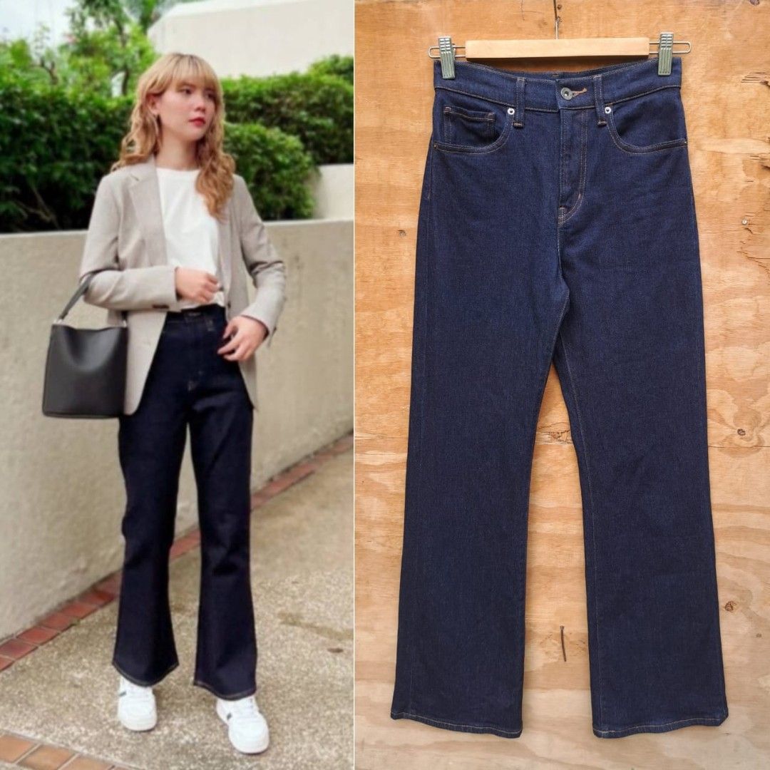 Uniqlo Regular Flare High Rise Jeans, Women's Fashion, Bottoms, Jeans &  Leggings on Carousell