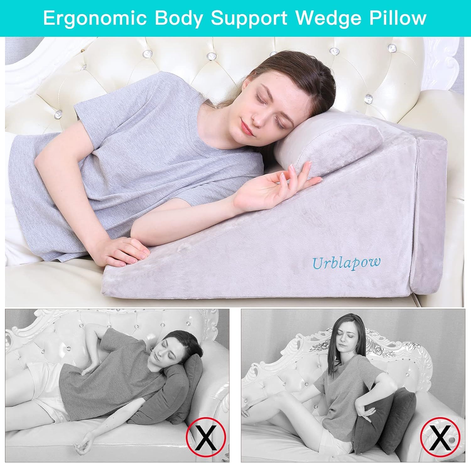 Triangular pillow back on sale support
