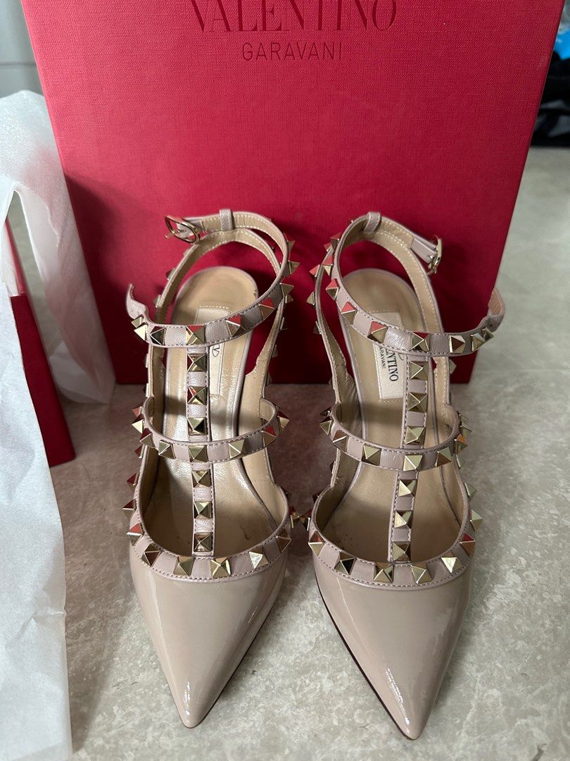 Valentino Patent Rockstud Caged Pump 100mm Women s Fashion