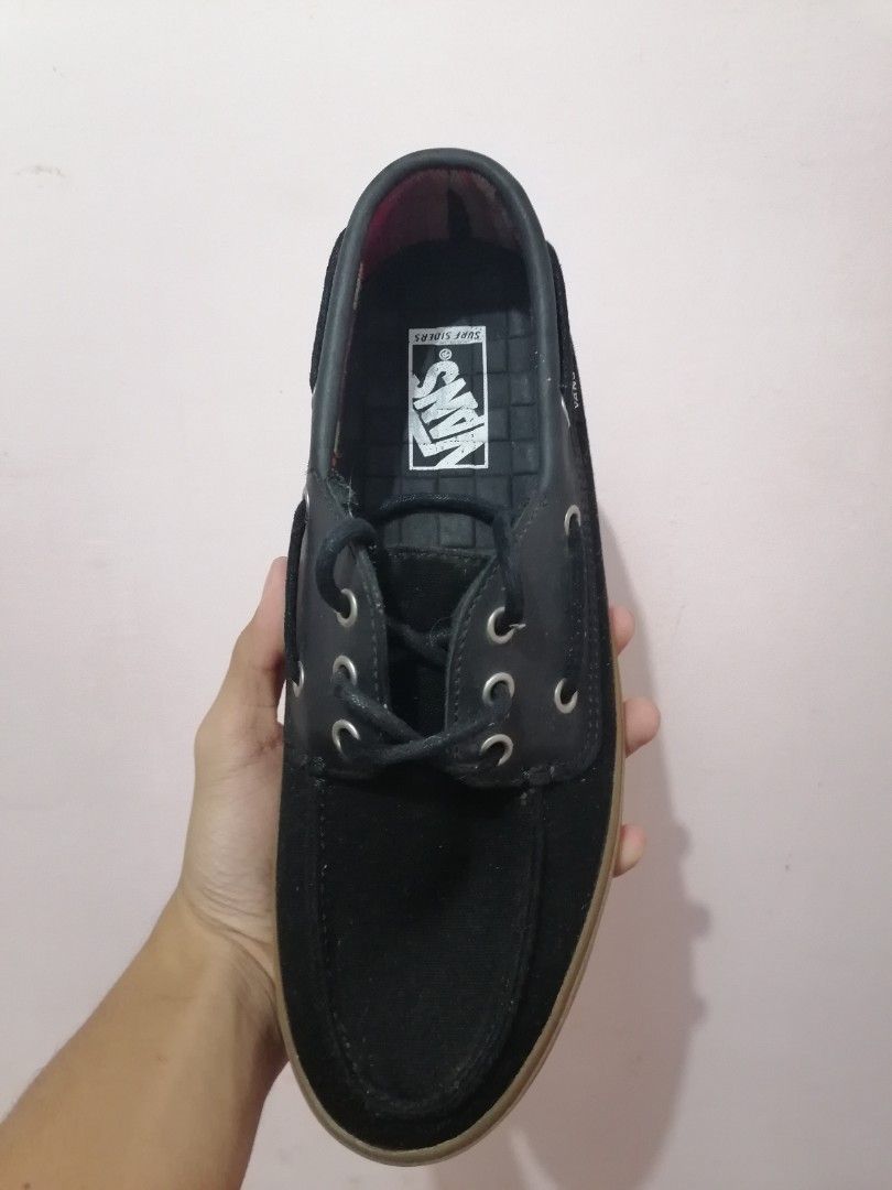 Vans boat shop shoes black