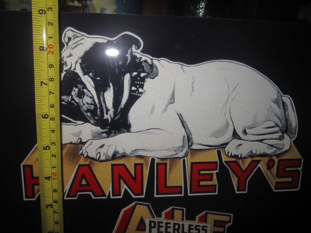 Vintage Hanley's Ale Bulldog Tin Advertising Signs, Hobbies & Toys ...