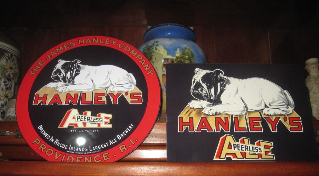 Vintage Hanley's Ale Bulldog Tin Advertising Signs, Hobbies & Toys ...