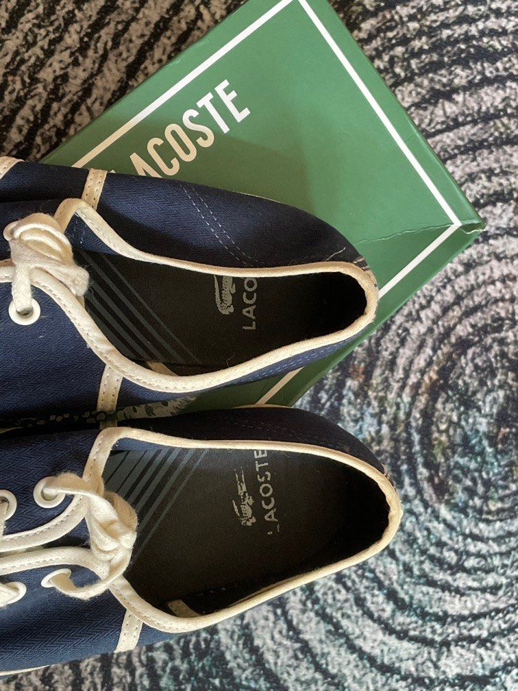 Lacoste blue canvas shoes shop