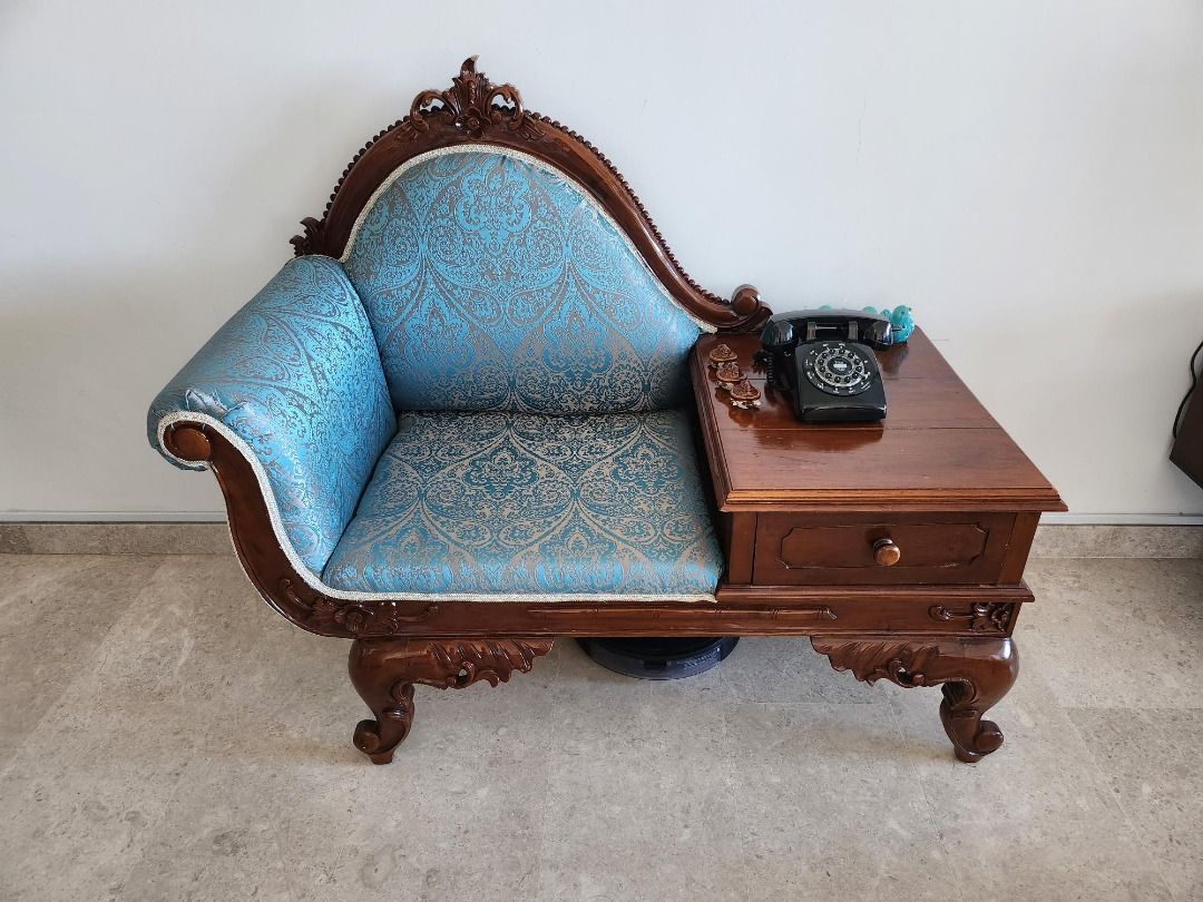 Vintage Telephone Chair / Bench newly restored, Furniture & Home