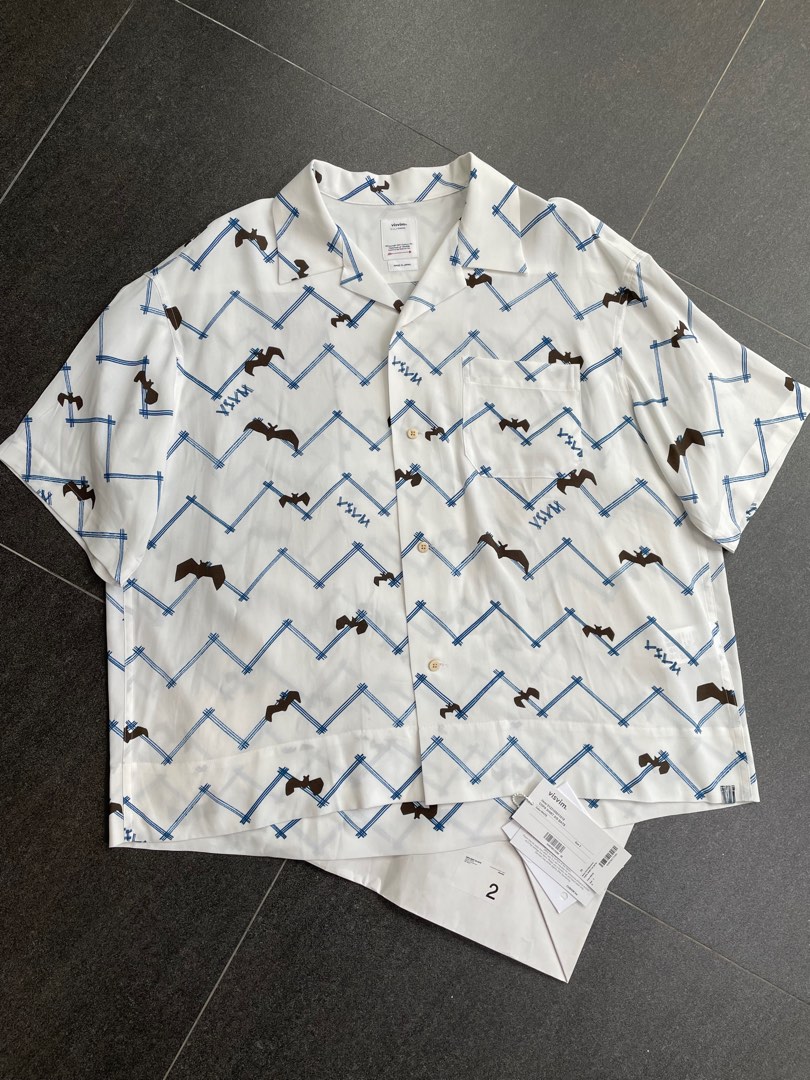 Visvim Copa Shirt S/S Bats size 2, 男裝, 上身及套裝, 西裝- Carousell