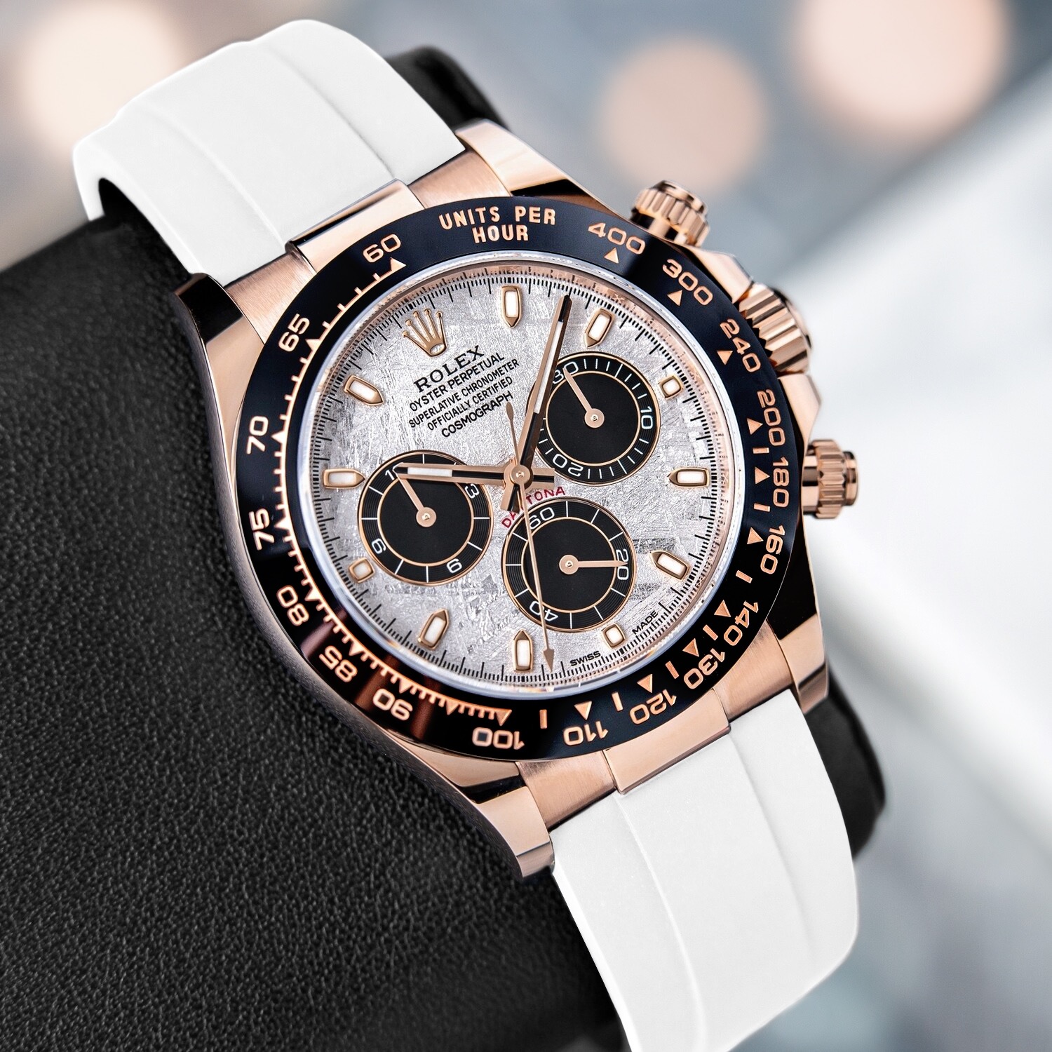 Rolex daytona rose gold rubber strap price online