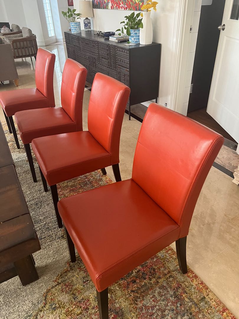 West elm leather dining chair on sale