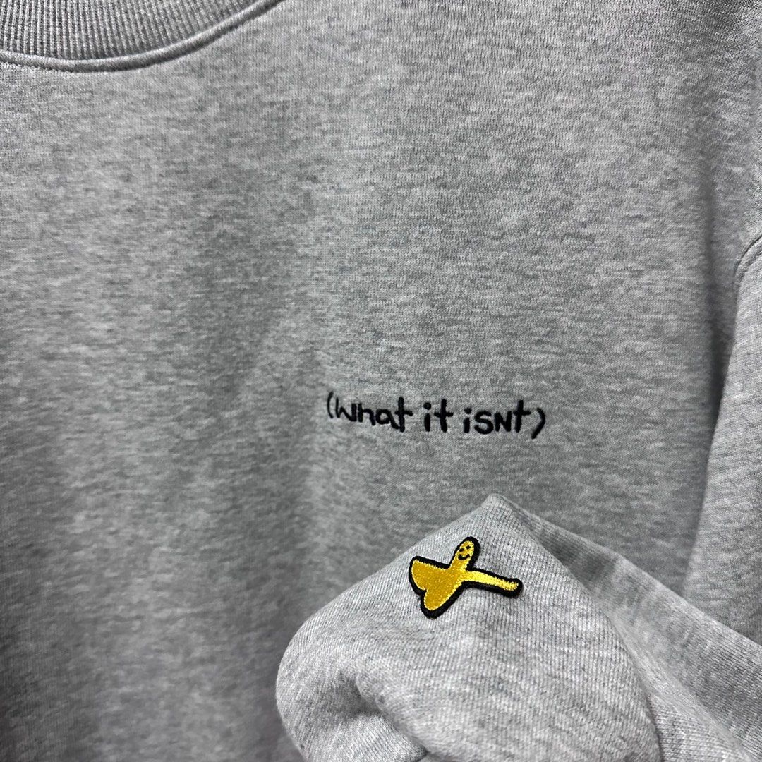 White shirt grey store jumper