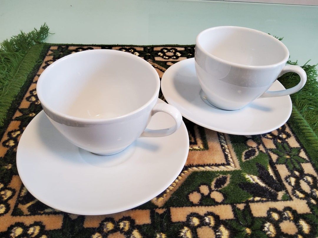 White Ikea Coffee Cups and saucers, Furniture & Home Living