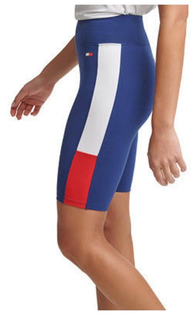 26 TOMMY HILFIGER SPORT WOMENS HIGH RISE CYCLING SHORTS WITH COLOR BLOCKING Women s Fashion Activewear on Carousell